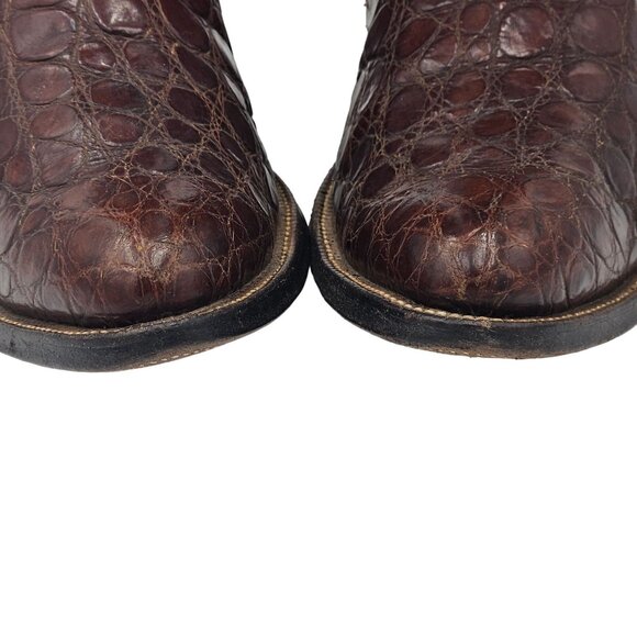 Vintage Justin 8880 Exotic Men's 10.5 Brown Full Alligator Cowboy Western Boots - Picture 11 of 16